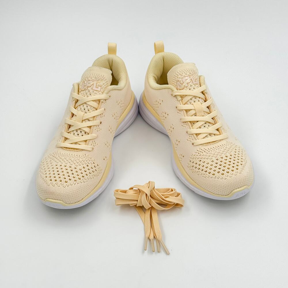 APL TechLoom Pro W Women's 7.5 Yellow Knit Running Shoes New Extra Laces 1022XC